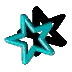 Left-pointing shadowed star